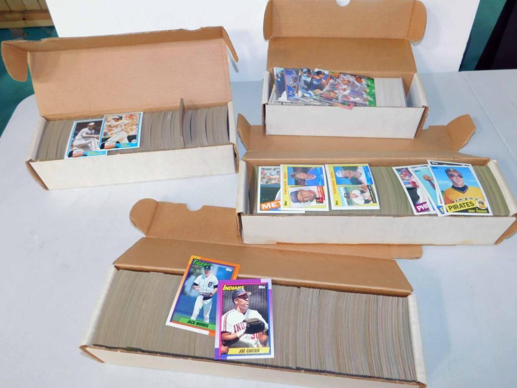 4 Sleeves of Baseball Cards incl 1990 Topps , 1985 (1 of 4)