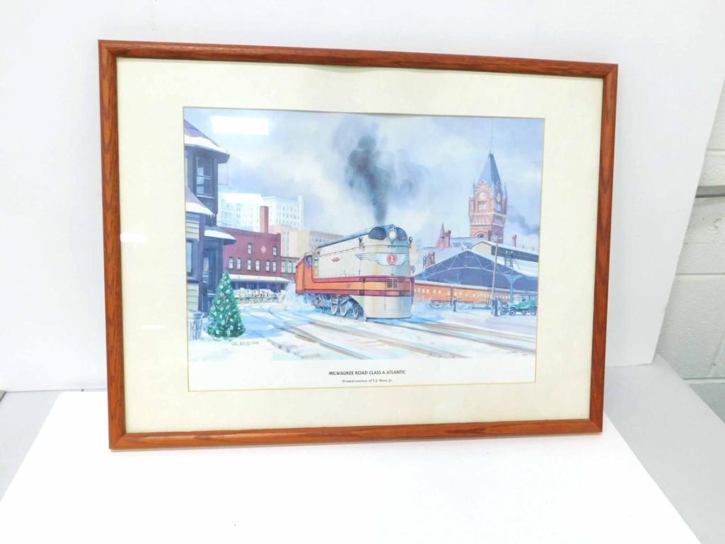 Framed Train or Locomotive Print Milwaukee Road Class A (1 of 5)
