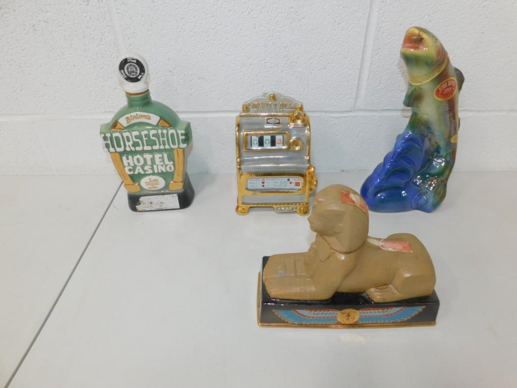 Lot of Decanters incl Ezra Brooks Trout , Binions (1 of 9)