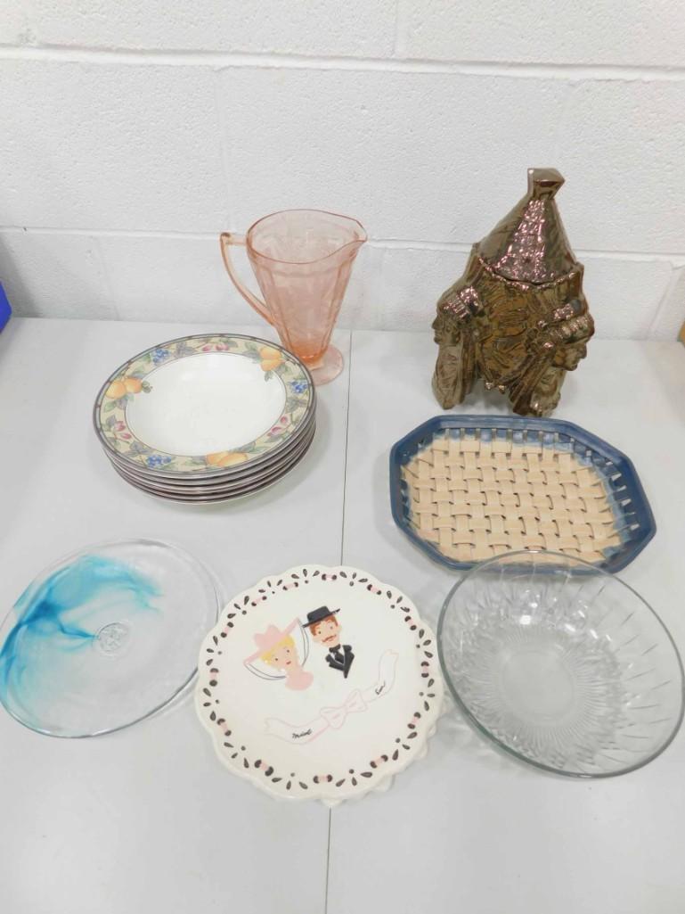 Pink Jeannette Floral Poinsettia Depression Glass (1 of 4)