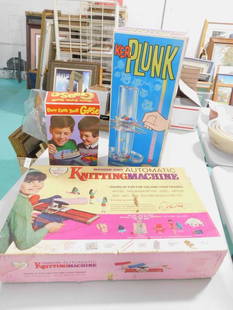 Vintage Game and Toy Lot incl Ideal Ker Plunk , Don't: Vintage Game and Toy Lot incl Ideal Ker Plunk , Don&#39;t Cook Your Goose Schaper , Automatic Knitting Machine Condition: unchecked for completeness