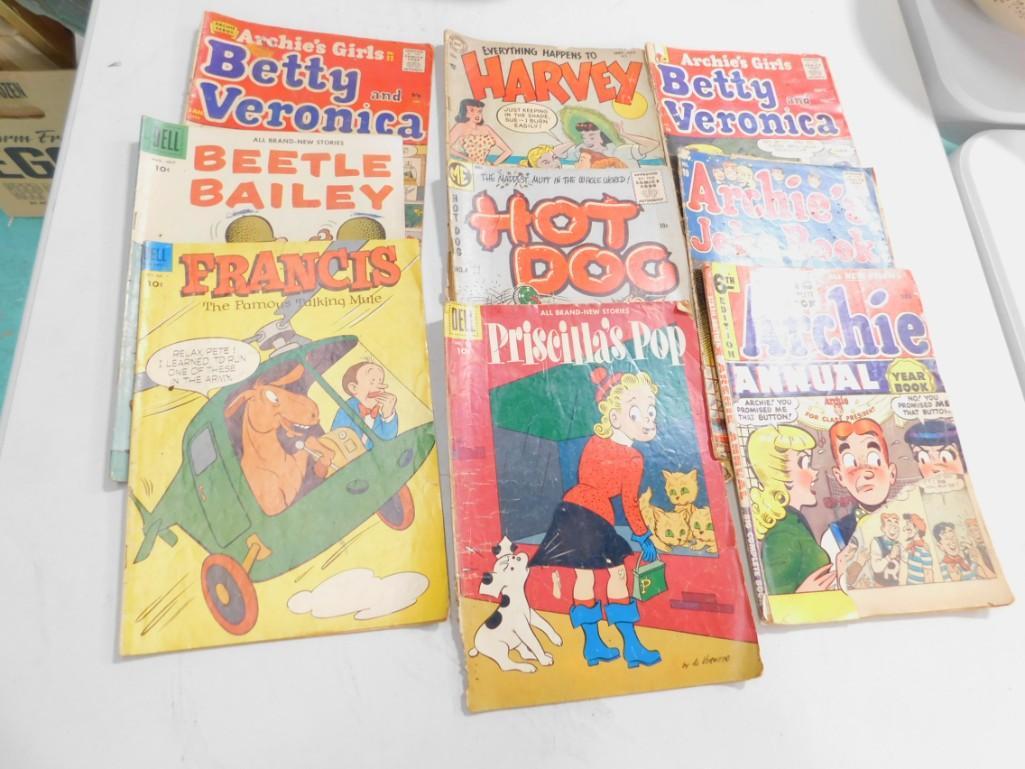 9 Vintage Comic Books incl Beetle Bailey , Betty and (1 of 4)