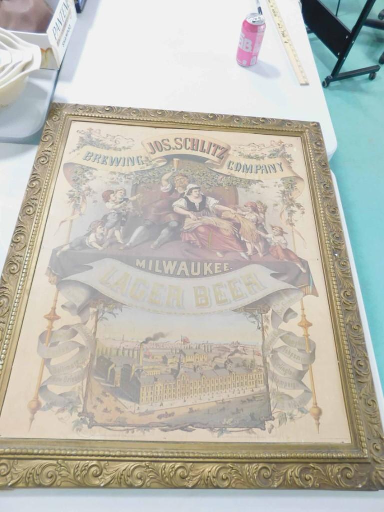 Vintage Plastic Schlitz Beer Advertising Sign (1 of 2)