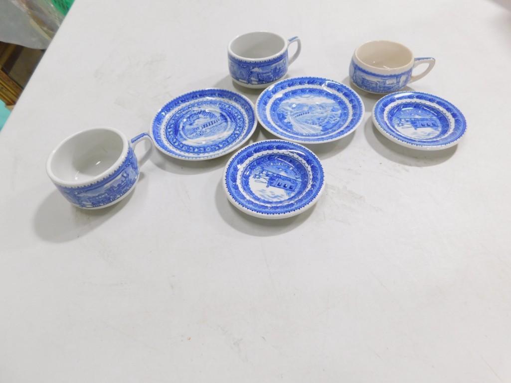 3 Teacups and 4 Saucers Baltimore and Ohio Railroad (1 of 4)