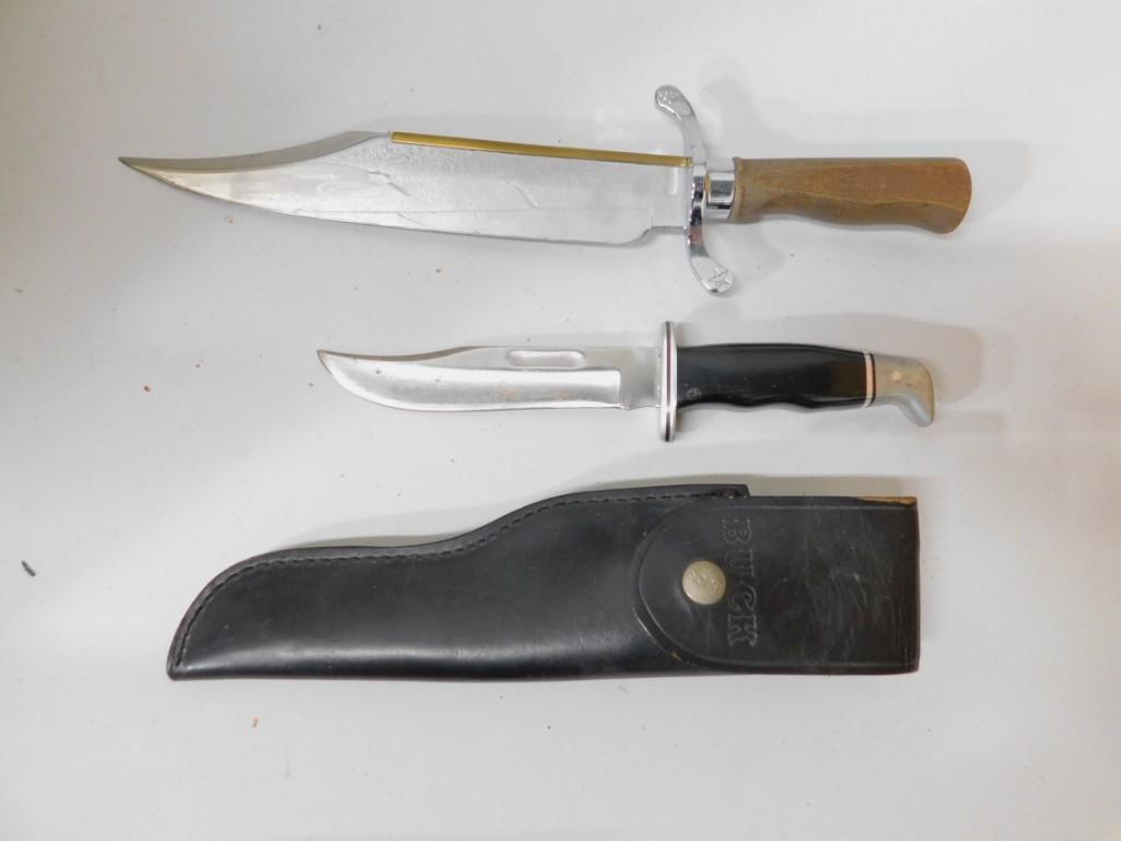 2 Knives incl Buck Knife with Sheath and Reproduction (1 of 5)