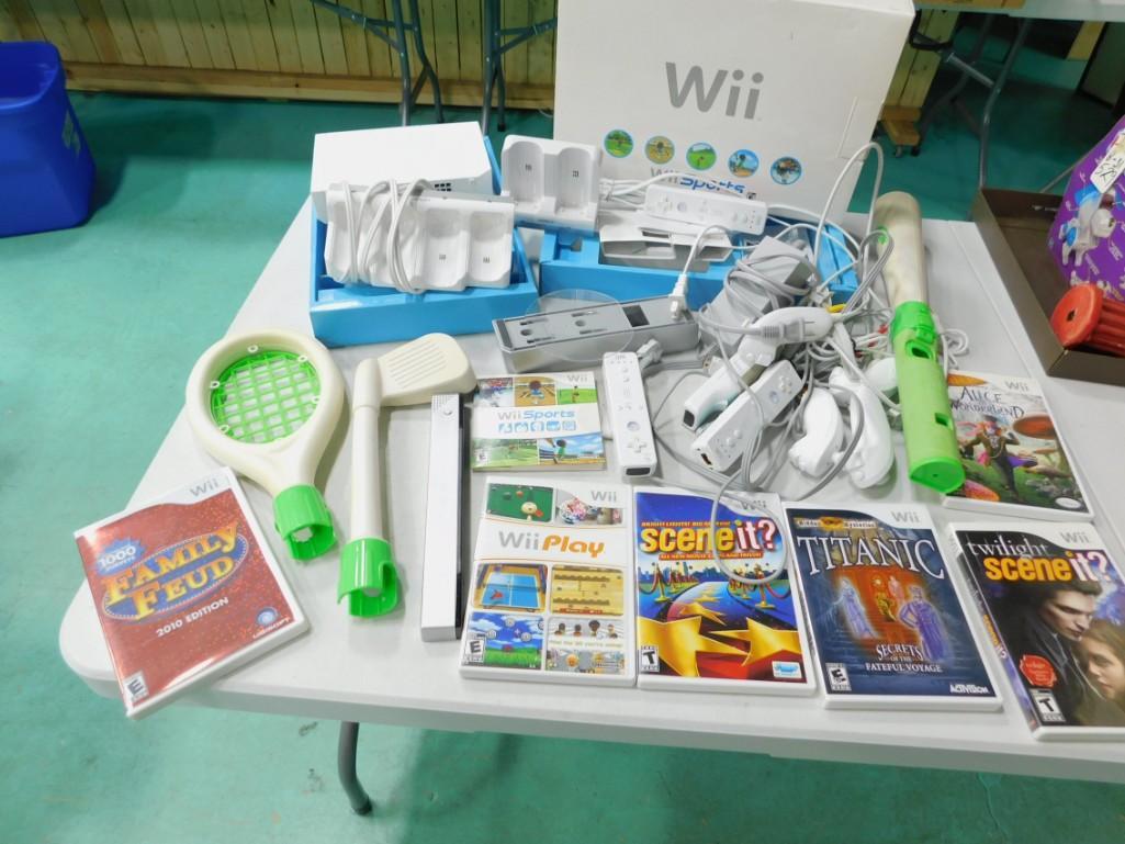 Nintendo Wii Video Game System with Controllers , (1 of 8)