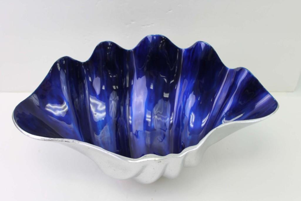 Large Seashell Enameled Metal Bowl or Candy Dish (1 of 3)