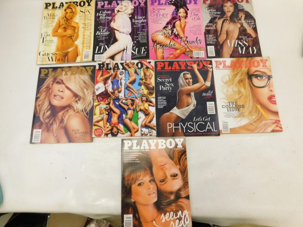 Lot of 9 Playboy Magazines from 2015: Lot of 9 Playboy Magazines from 2015