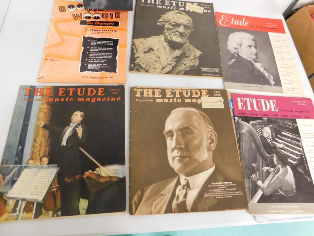Lot of Vintage Etude Magazines and Sheet Music: Lot of Vintage Etude Magazines and Sheet Music