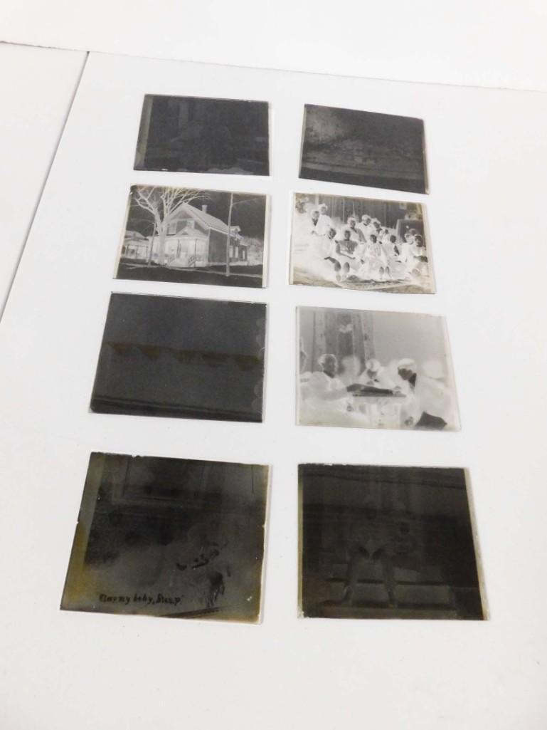 8 Vintage Glass Slides in Original Box , Box is Marked (1 of 4)