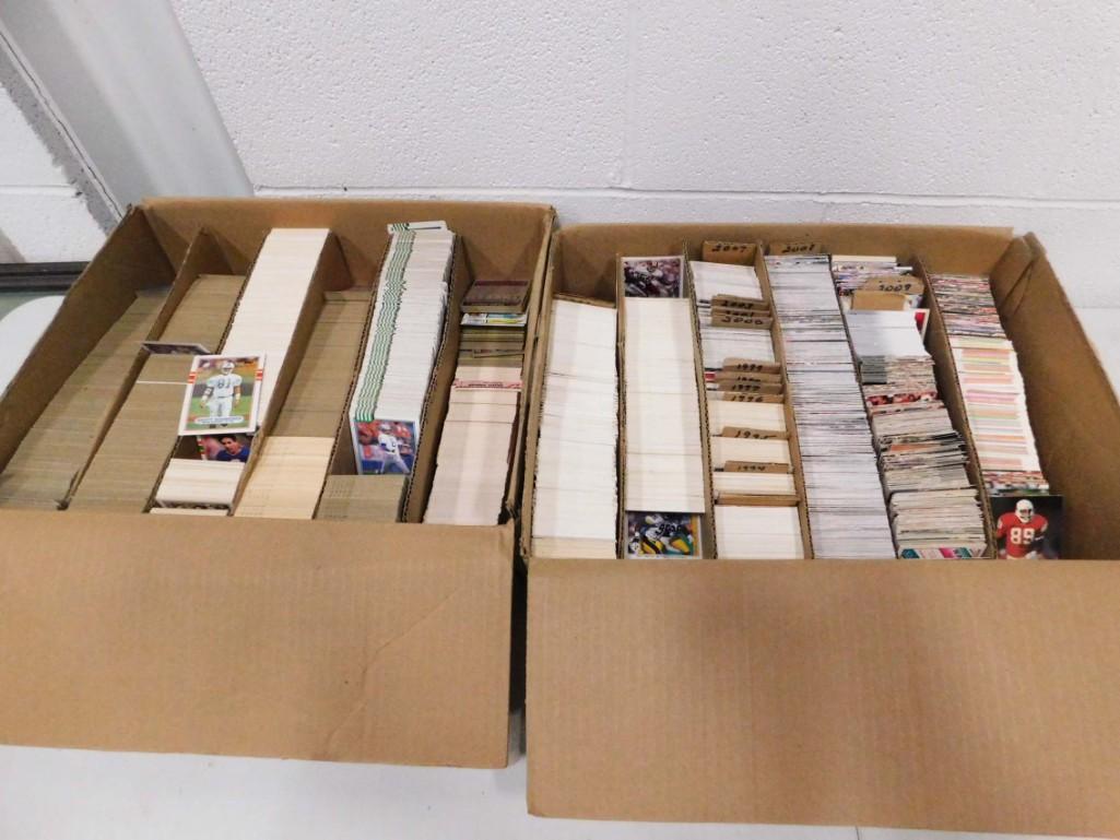 2 Large Boxes of Mostly Football Cards incl 1980s and (1 of 3)