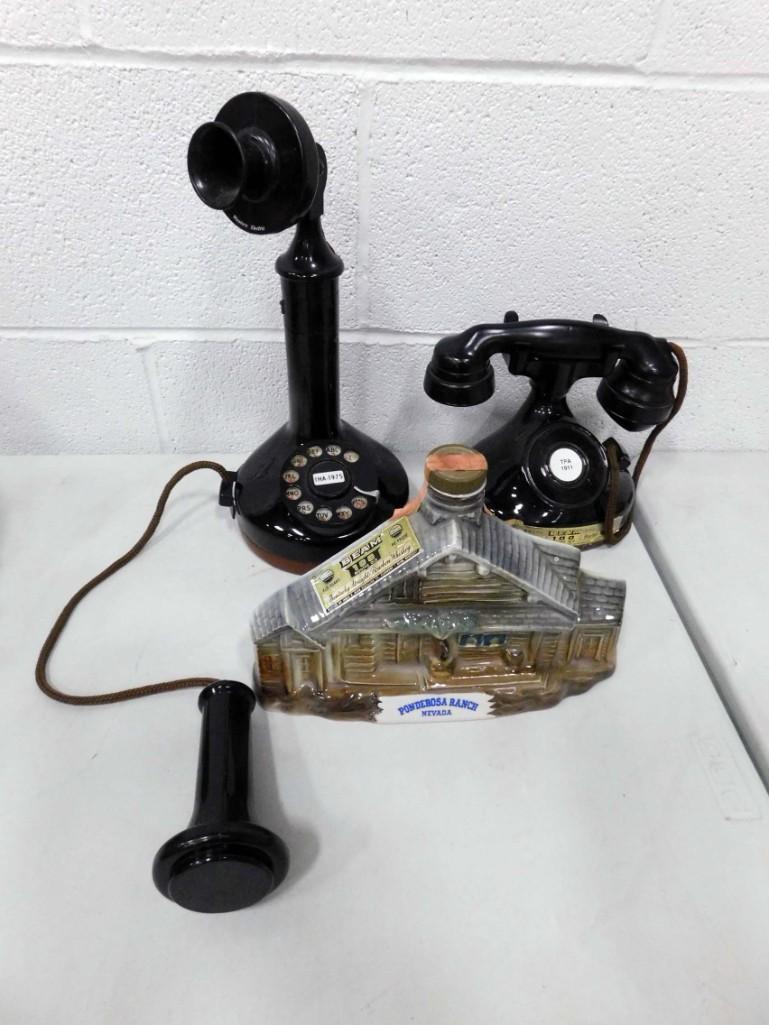 Lot of 3 Decanters incl 2 Telephone Shaped Decanters (1 of 3)