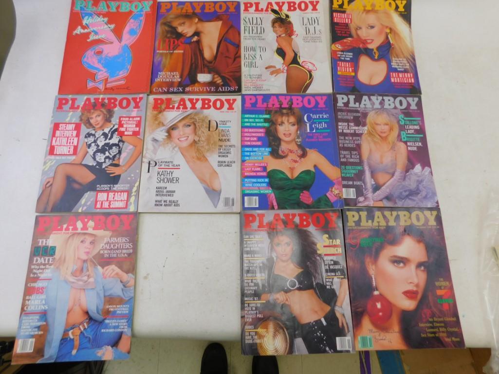 Lot of 11 Playboy Magazines from 1986 (1 of 3)