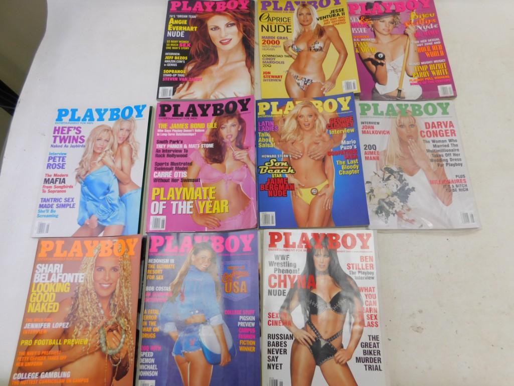 Lot of 10 Playboy Magazines from 2000 (1 of 3)