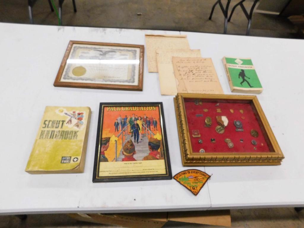 Misc Lot incl Scouting Handbook , Frame with Medals and (1 of 4)