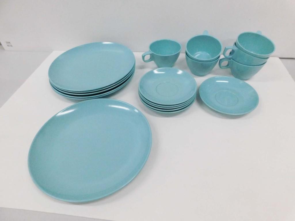 Set of Vintage Aqua Mallo Ware Dishes incl Plates , (1 of 3)