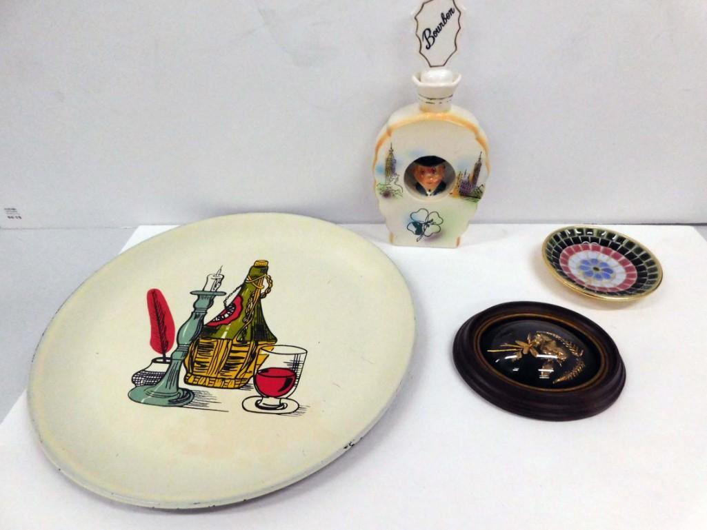 Vintage Lot incl Leprechaun Bourbon Decanter , Melamine (1 of 7)