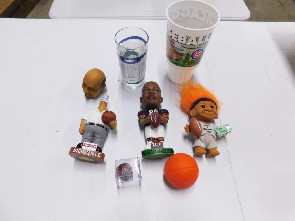 Sports Lot incl 2 Bobble Heads incl Dick Bitale and (1 of 4)