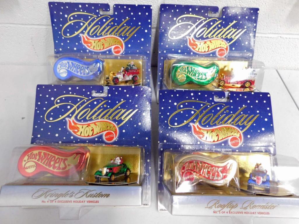 4 Vintage Mattel Holiday Hot Wheels New in Package: 4 Vintage Mattel Holiday Hot Wheels New in Package