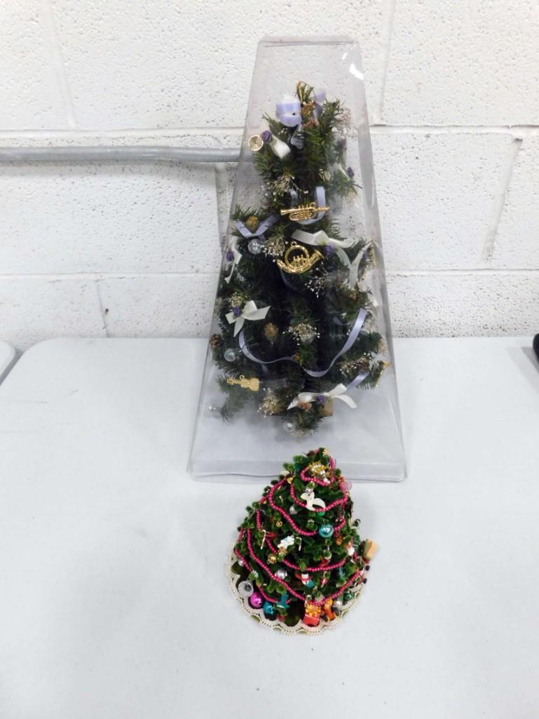 2 Small Christmas Trees 7" and 18" (1 of 4)
