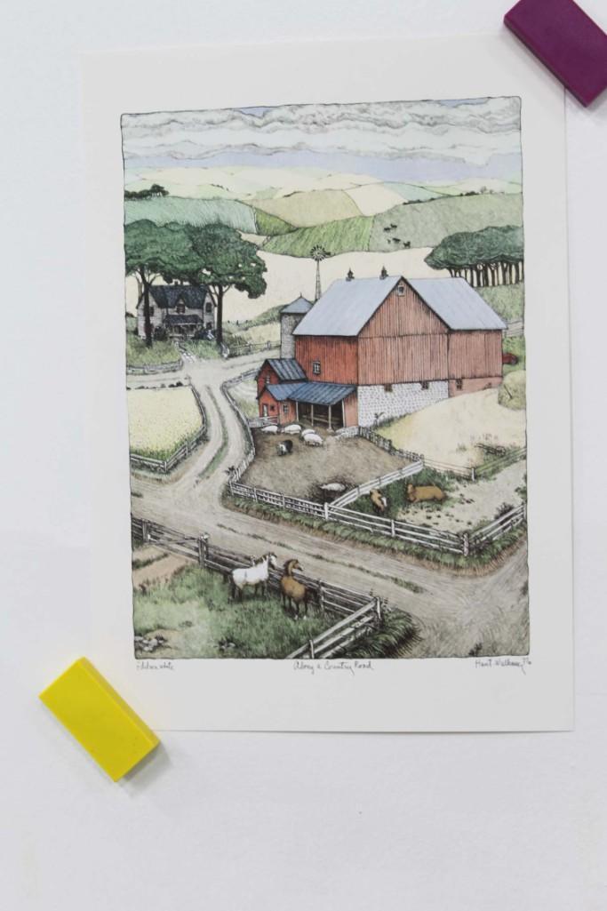 Along a Country Road Lithograph by Hunt Williams (1 of 3)