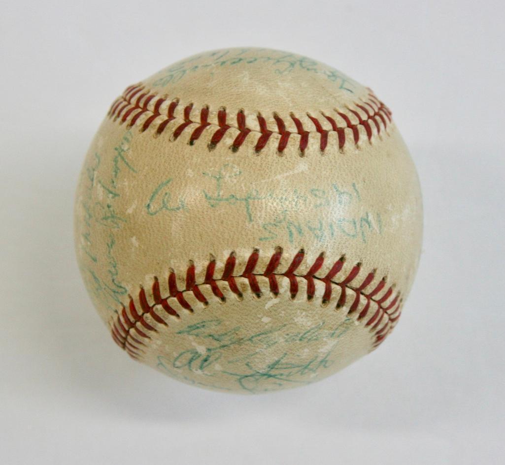 1954 Indians Team Signed Baseball (1 of 6)