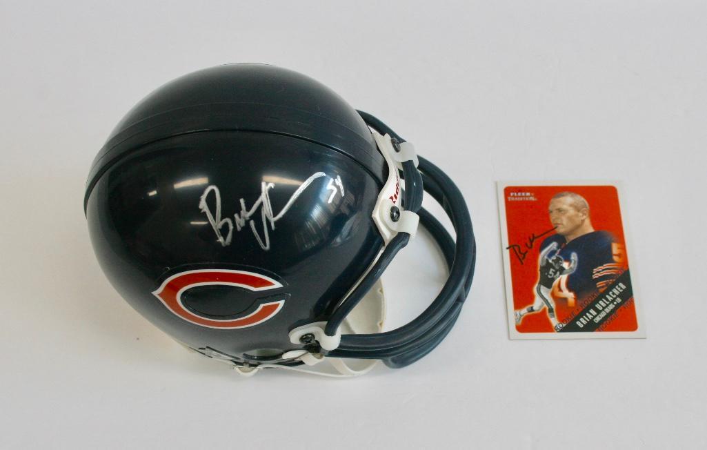 Brian Urlacher Signed Mini Helmet and Card (1 of 5)