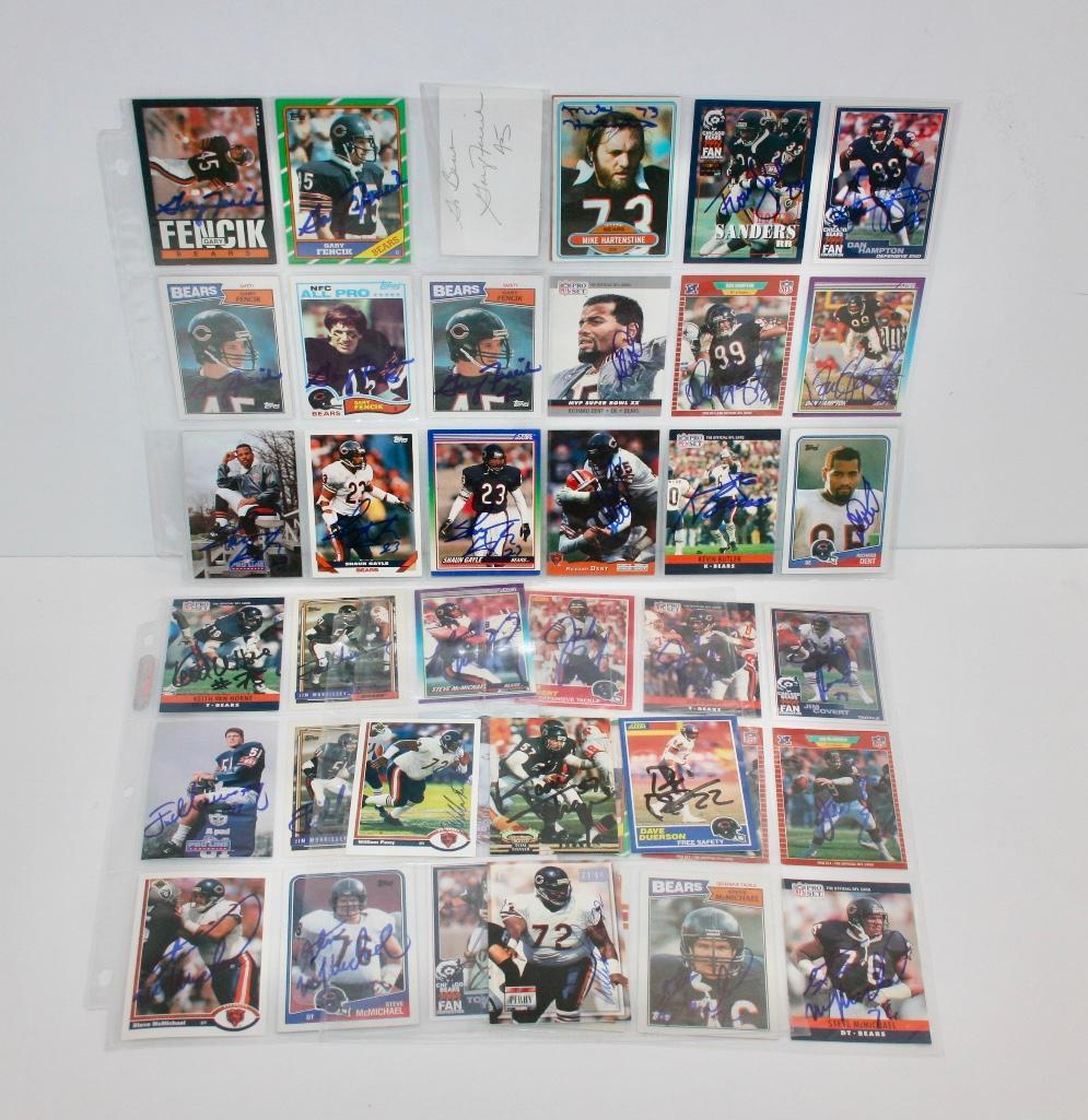 Lot of 35+ Signed Football Cards of Former Bears (1 of 6)