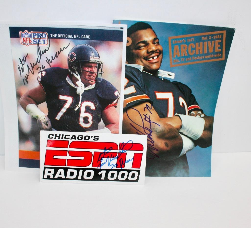 Bears William Perry and Steve McMichael Signed Flats (1 of 5)