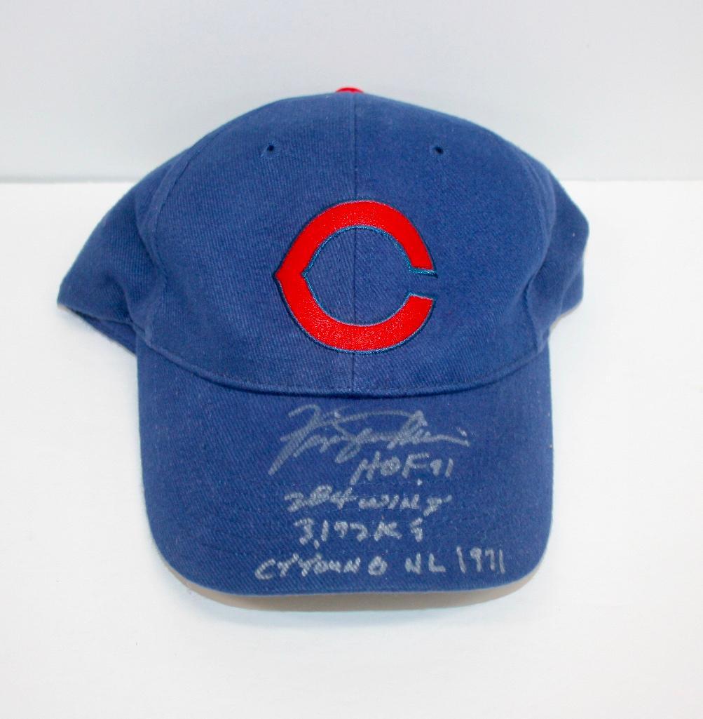 Fergie Jenkins Signed Cubs Cap With Career Stats (1 of 3)