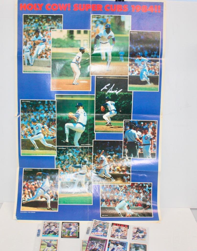 Lee Smith Signed Cards and 1984 Cubs Poster (1 of 7)