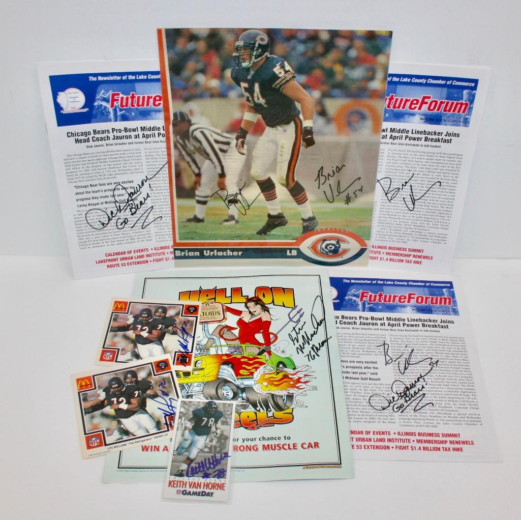 Lot of Signed Flats From Former Bears - Urlacher, (1 of 5)