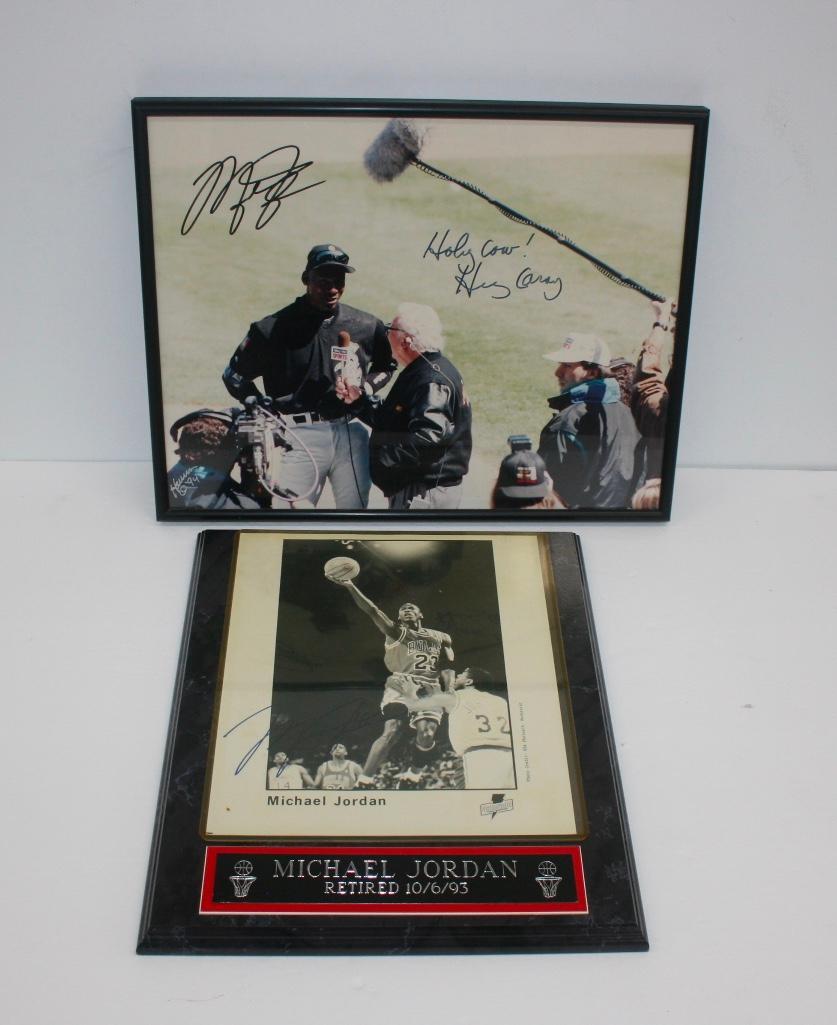 Michael Jordan and Harry Caray Signed Photo And Plaque (1 of 6)
