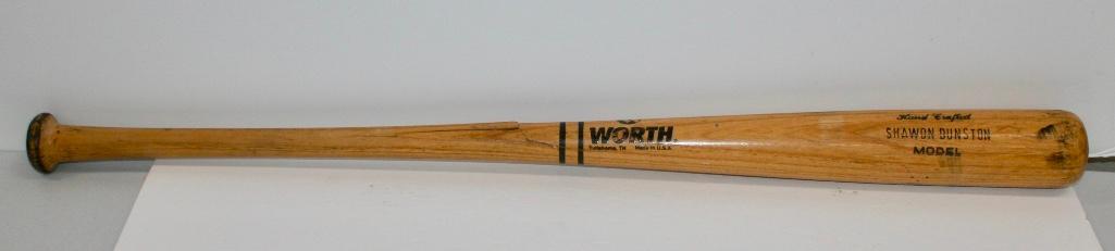 Cubs Shawon Dunston Game Used Bat - Cracked: Cubs Shawon Dunston Game Used Bat - Cracked Cracked with nice signs of game use.