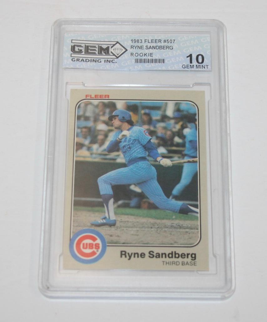 1983 Fleer #507 Ryne Sandberg Rookie Graded #10 Gem (1 of 4)