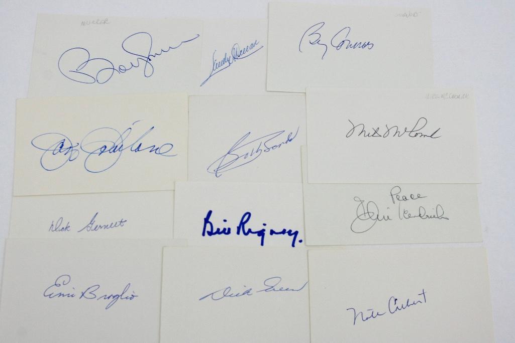Lot of 12 Signed Index Cards Baseball Players 1960's / (1 of 3)