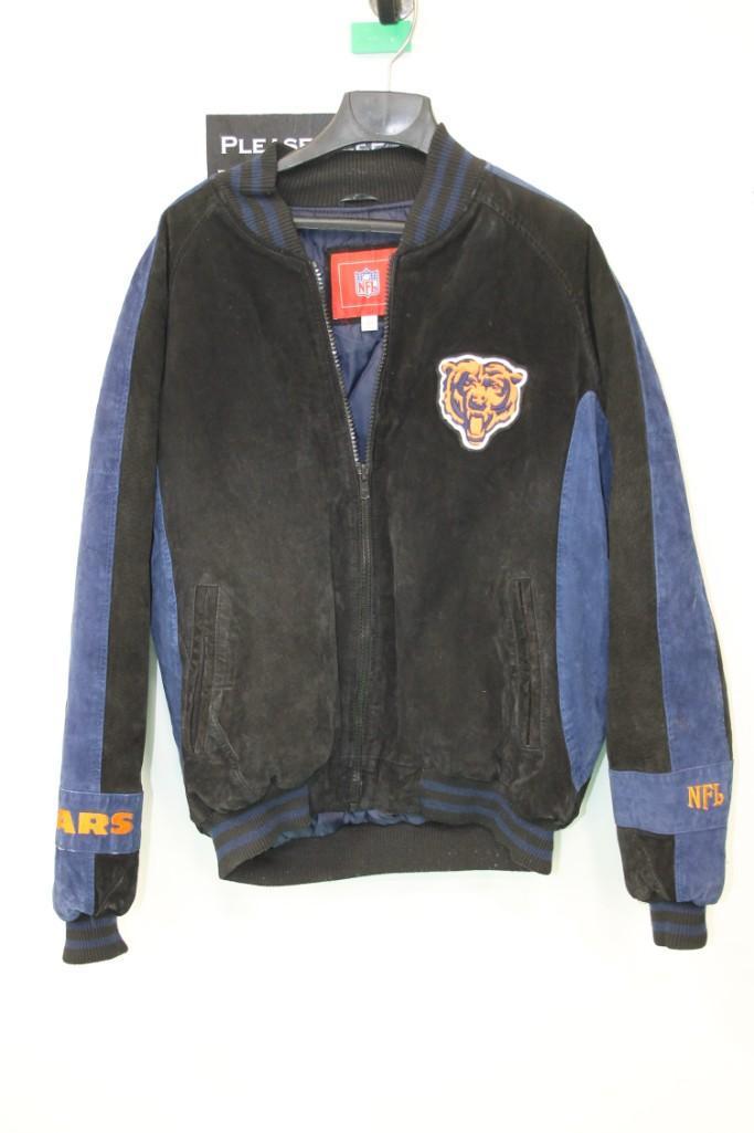 Chicago Bears Suede Winter Jacket Size L (1 of 4)