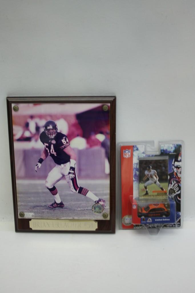 Mounted Brian Urlacher Photo and Chicago Bears PT (1 of 4)