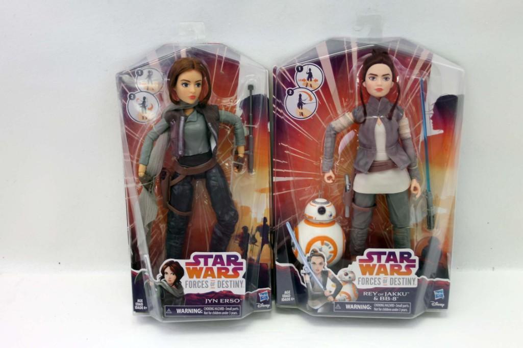Disney Star Wars Rey of Jakku & B-8 Forces of Destiny: Disney Star Wars Rey of Jakku & B-8 Forces of Destiny Dolls & Disney Star Wars Jynn Erso Forces of Destiny Barbie Doll , Both New in Box , Hasbro