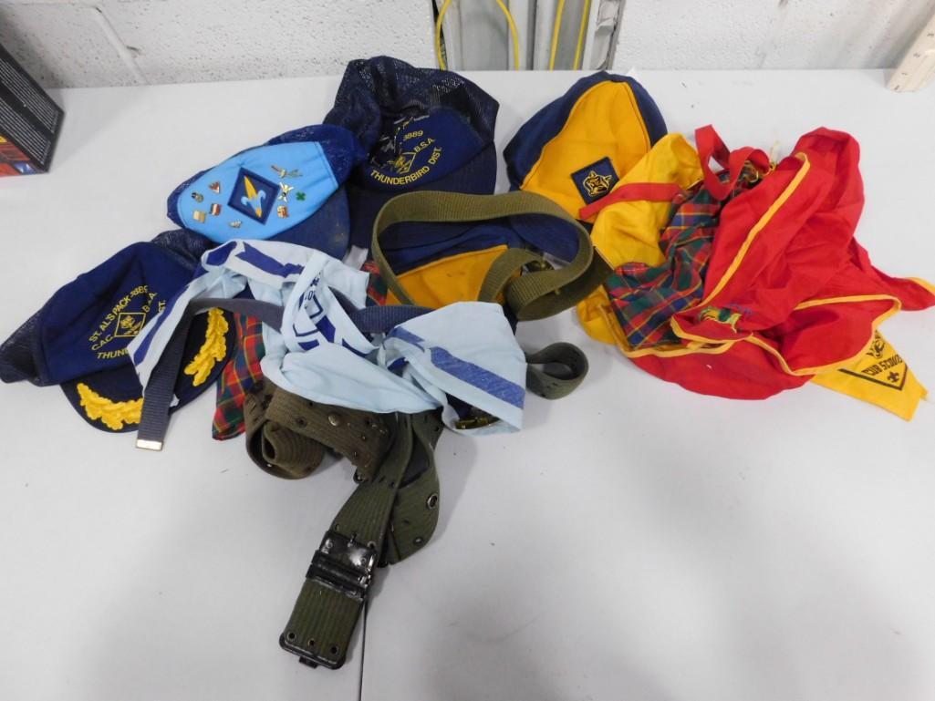 Lot of Cub Scout or Boy Scout Items incl Hats , Scarves (1 of 4)