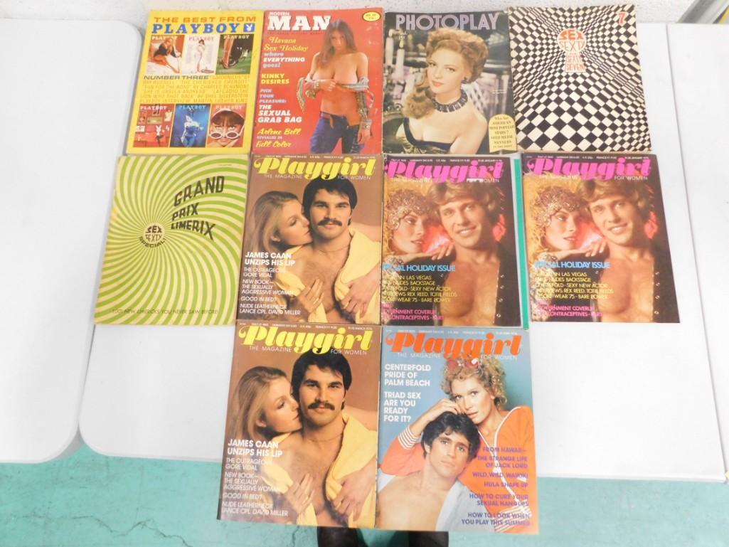 Lot of 10 Adult Magazines including Modern Man,: Lot of 10 Adult Magazines including Modern Man, Playgirl, The Best From Playboy Number Three, Sex Sexty Limerix and Comics, Photoplay