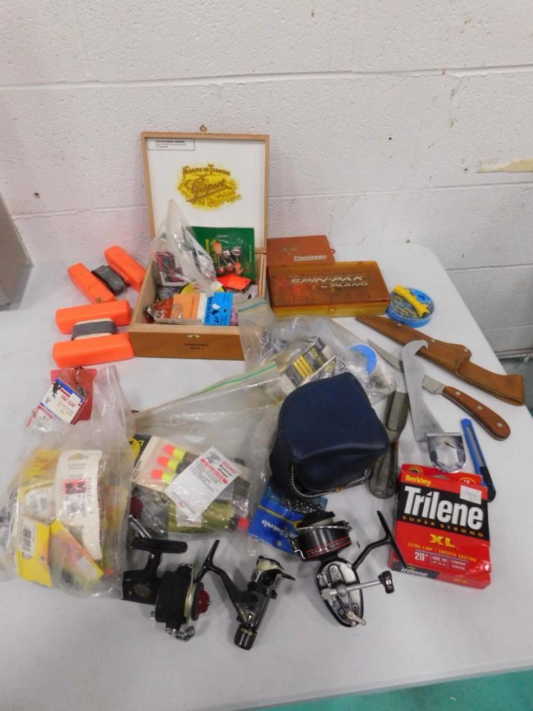 Fishing Lot incl Reels , Knives , etc (1 of 8)