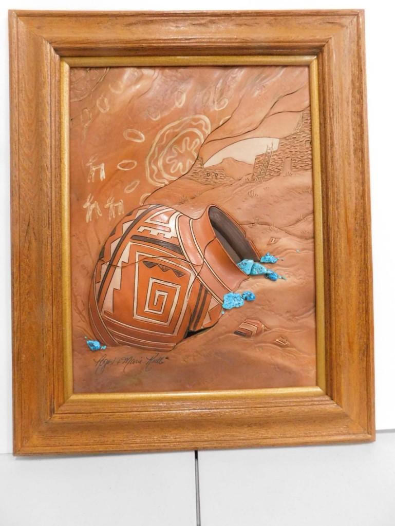 Roger & Marie Kull Southwest Signed Art work.  Sculpted (1 of 4)