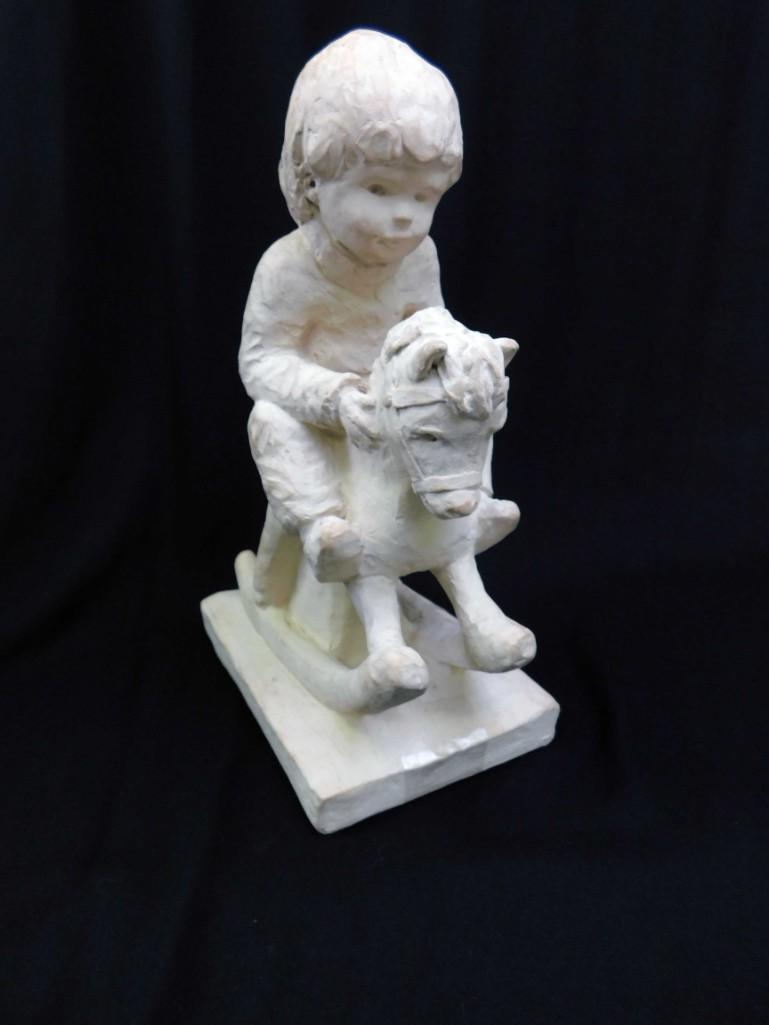 Austin Productions Sculpture of a child on a rocking (1 of 6)