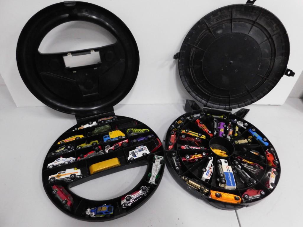 Hot Wheels and Matchbox Car cases with assorted cars (1 of 9)