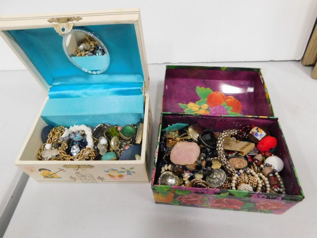 2 Jewelry Boxes with Costume Jewelry (1 of 5)