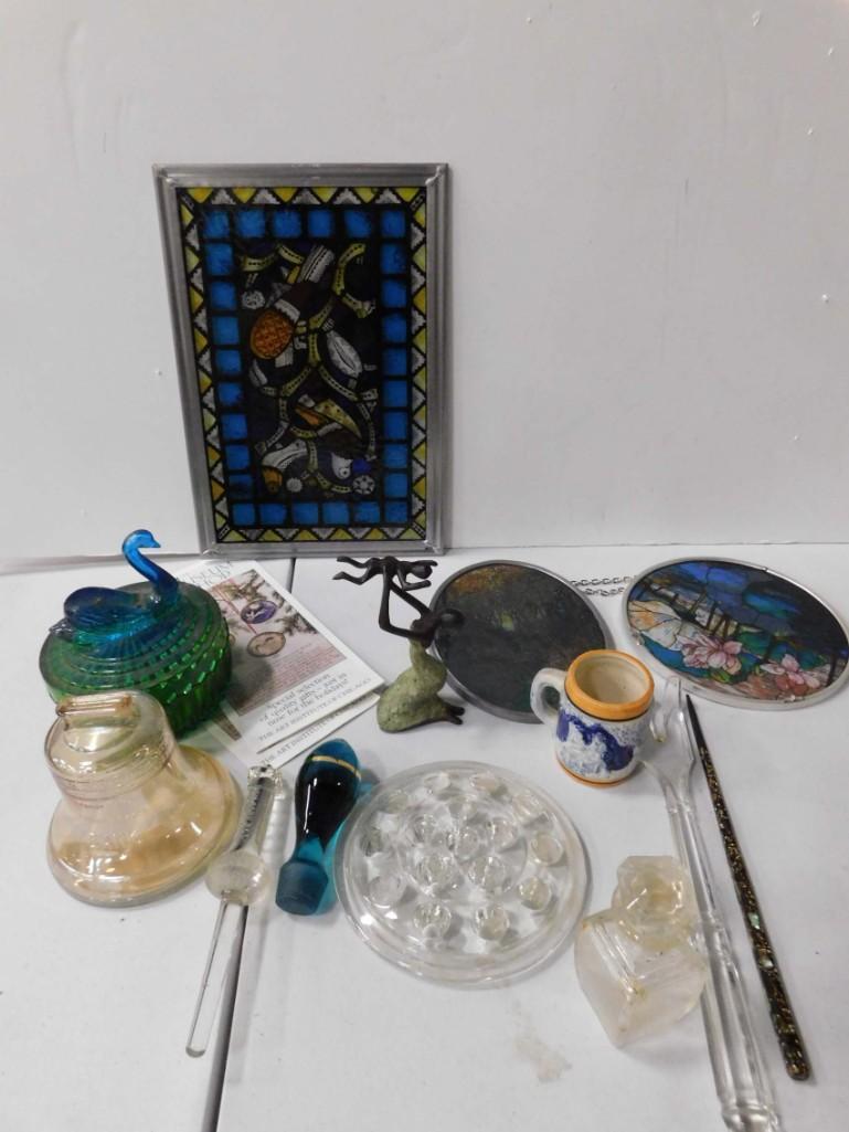 Large Decor Lot incl 3 Modern Decorative Stained Glass (1 of 6)