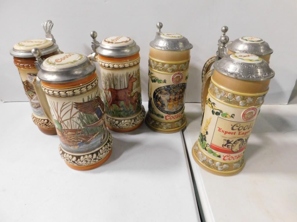 Lot of 6 Coors Beer Steins (1 of 6)
