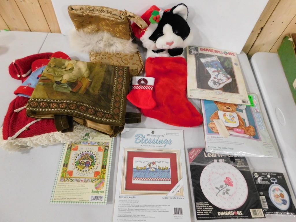 Lot of Needlepoint Kits and Christmas Stockings (1 of 8)