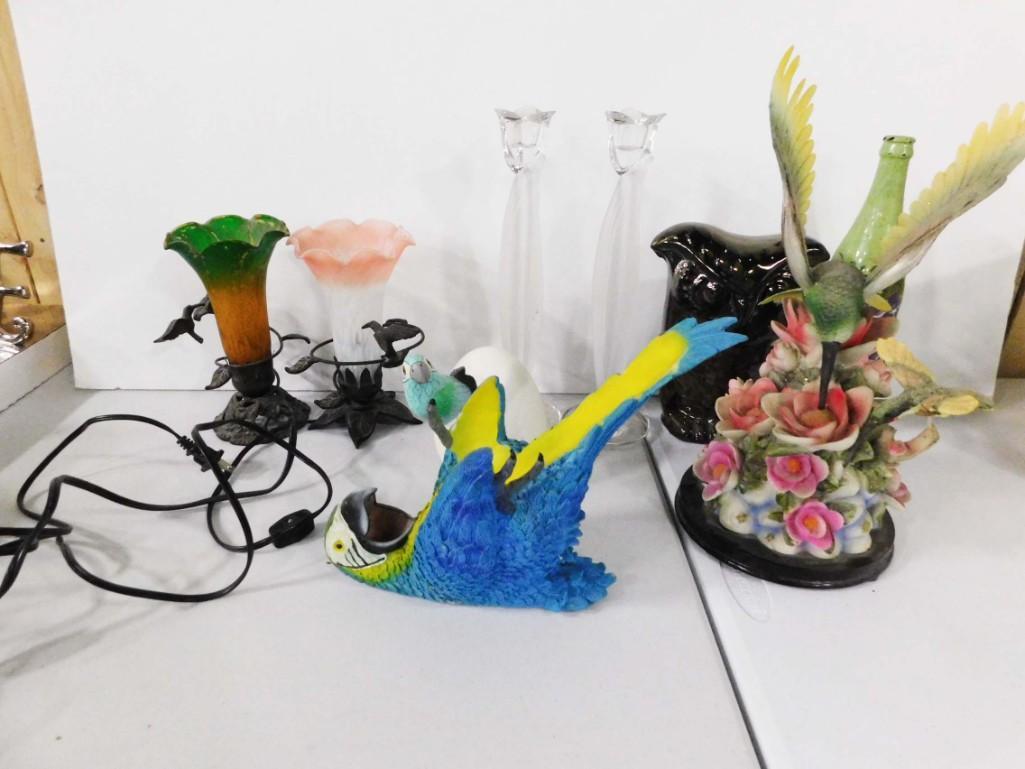 Mikasa Candlesticks , Ceramic Owl , Pair of Hummingbird (1 of 7)